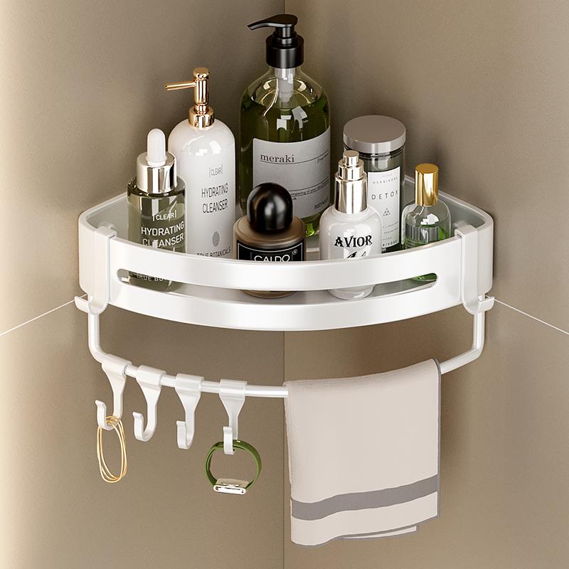 Bathroom Accessories Shelf Shower Shelves Shampoo Storage Rack Kitchen Storage Holder Punch-Free Wall Mounted Organizer