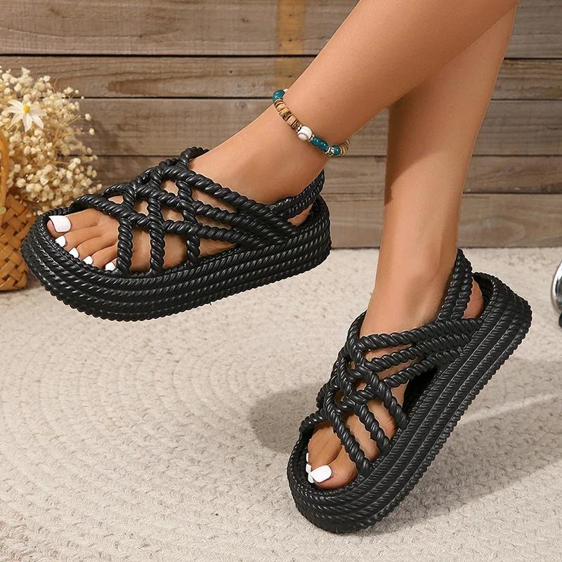 Sommer Neue Stil Modische und Bequeme Damen Trendy Verschleiß-beständig Dicken Sohlen Strand Casual Sandalen Ferse Sandalen