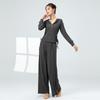 WEZHO Women's Ribbed Cotton Loose Wide-Leg Dance Pants