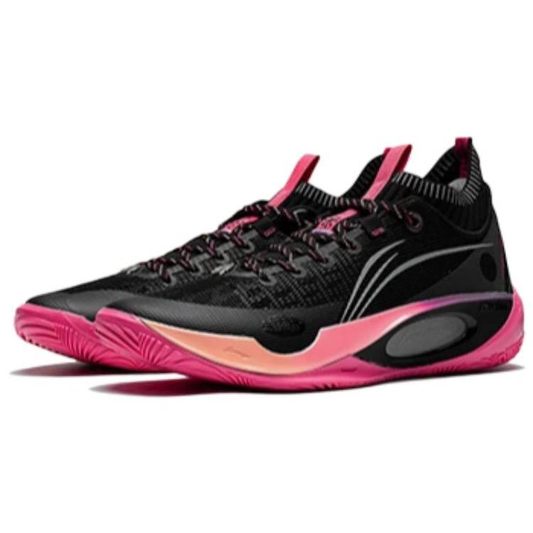 Li Ning Wade 808 Ultra Sunrise Résistantes à l'usure, Résistantes à l'abrasion, Respirantes Basse Tige Chaussures de Basketball Homme Noir ABAS113-4