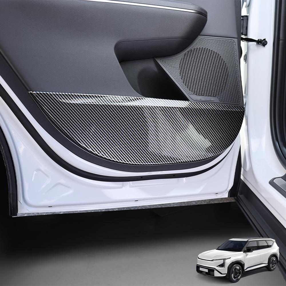 Für Kia EV5 2026 2026 Kohlefaser 4 Stück Tür Anti-Kick-Panel Abdeckung Zierleisten Innenraumleisten Dekorationszubehör