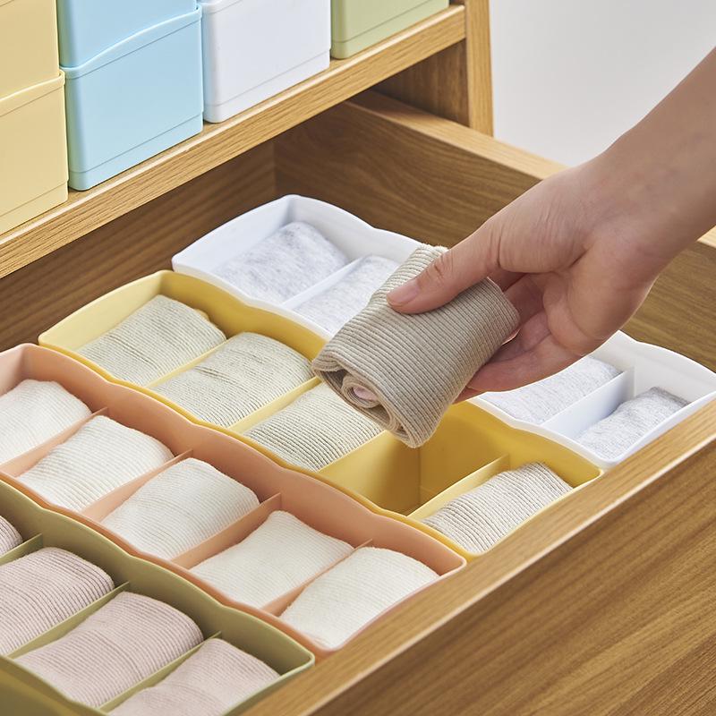 Organizzatore per Cassetto Biancheria Intima e Calzini: Scatola portaoggetti in plastica per armadi e dormitori