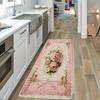 1Pcs Anti Fatigue Kitchen Rugs Pink Floral Print Waterproof Non Slip Thick Cushioned Kitchen Mat Heavy Duty Comfort Standing Mat