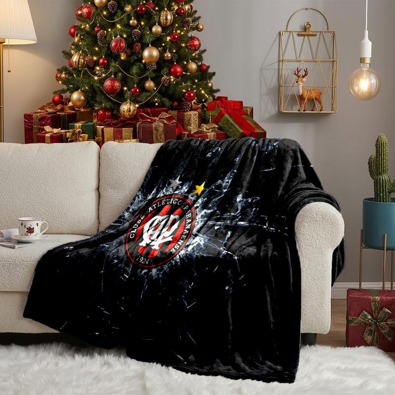 Atletico Paranaense Crest Throws Blanket Flannel Blankets Plush for Couch Bed Gifts for Men Women Travel picnic blanket Christmas fan gifts