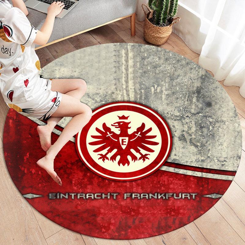 Eintracht Frankfurt Round Area Rug,Carpet Rug for Living Room Bedroom Sofa Playroom Decor,Non-slip Floor Mat