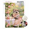 DIY 3D Pearl Diamond Painting Art Set Raccoon Tea Party Roses Garden Home Decor Art Set Wall Art
