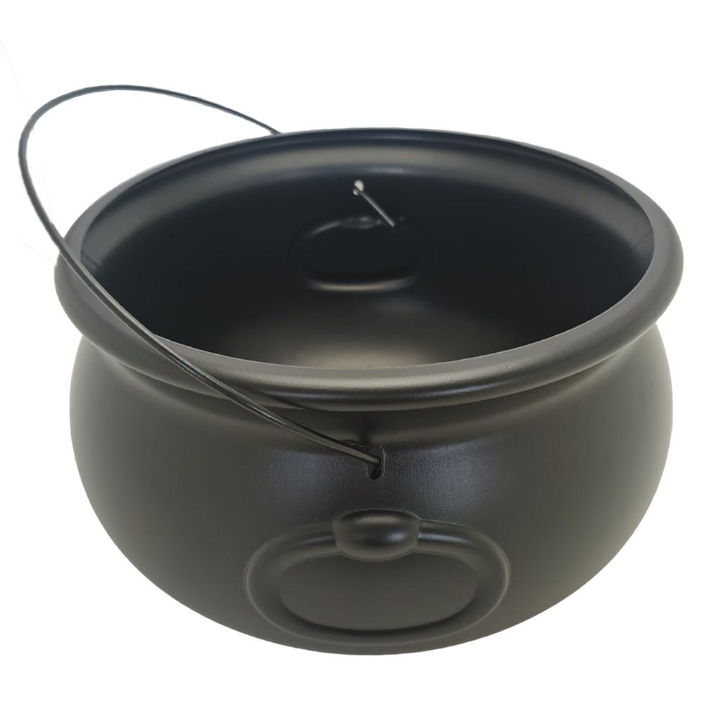 Calderone Classico per Streghe Bollitore Secchio 12" Nero Contenitore per Caramelle Ciotola per Dolcetti per Forniture Decorazioni Festa di Halloween