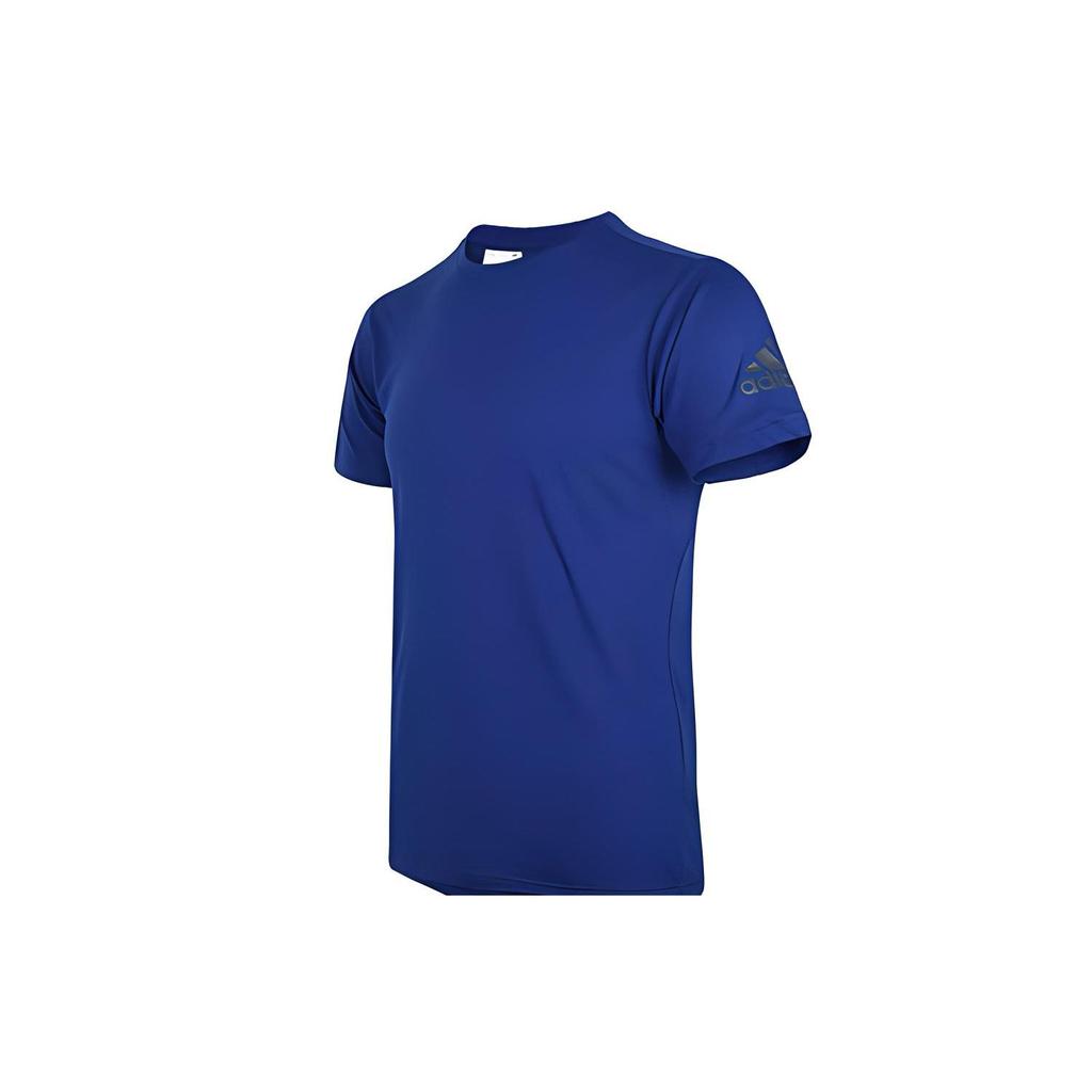 Adidas Solid Color Casual Round Neck Short Sleeve T-Shirt Men Tops Blue CX0222