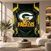Decorative Tapestry,Green Bay Packers Printed Wall Art, Lightweight Wall Hanging For Bedroom Background