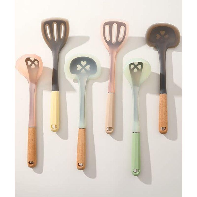 Steel Core Silicone Cooking Spatula, Food-Grade High-Temperature Resistant Stainless Steel Spoon and Spatula Set, Complete Set Spatula (Random Color)