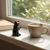 3D Printed Reading Cat Figurine, Cute Reading Book Cat Statue with Glasses, Collectible Animal Sculpture for Bookshelf, Desktop Decor, Gift for Cat