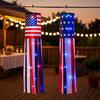 Amerikanische Flaggen-Windsock mit LED-Lichtern, große rot-weiß-blaue patriotische Windsocke für den 4. Juli, Memorial Day, Garten, Außenbereich