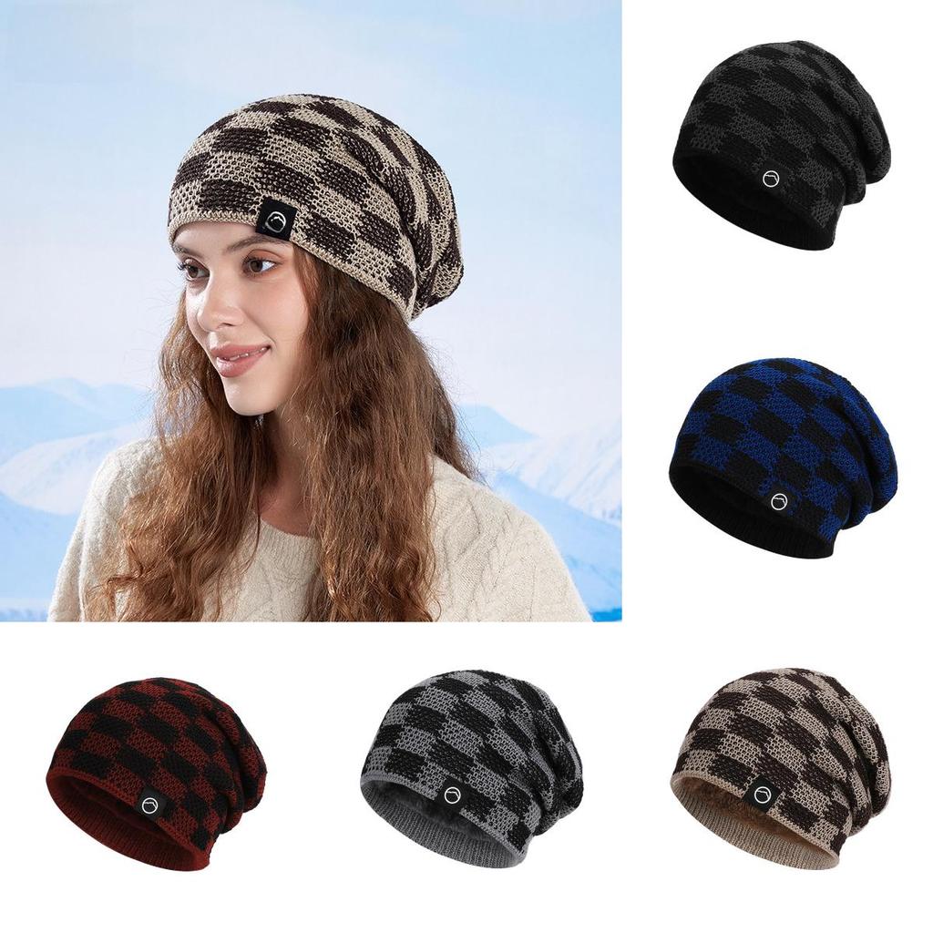 Winter Knitted Cap Women Men Fleece Lined Casual Outdoor Supplies Activities