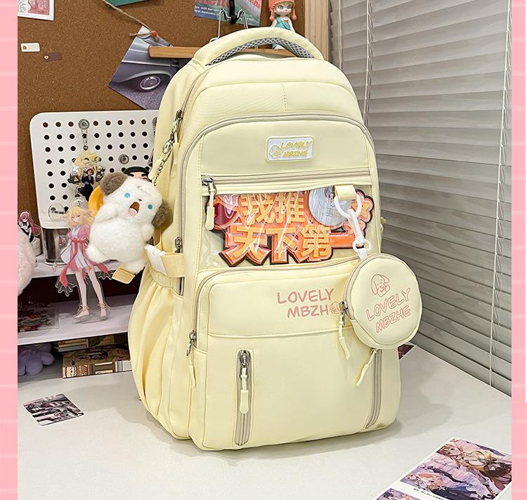 The schoolbag is high-value, fresh and cute, and the second-dimensional schoolbag has a large capacity.