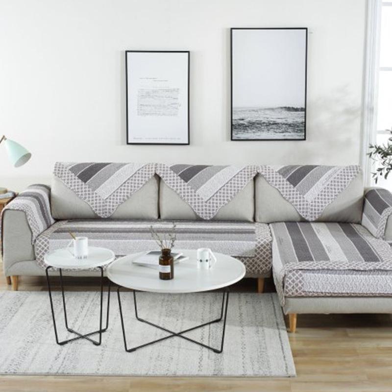Universal Twill Washed Cotton Curved Edge Sofa Cushion In All Seasons, Machine Washable Non-Slip Fashionable Sofa Cushion Sofa Cover