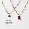 Elegant Handmade Christmas Beaded Necklace - Adjustable Colorful Clavicle Chain for Women