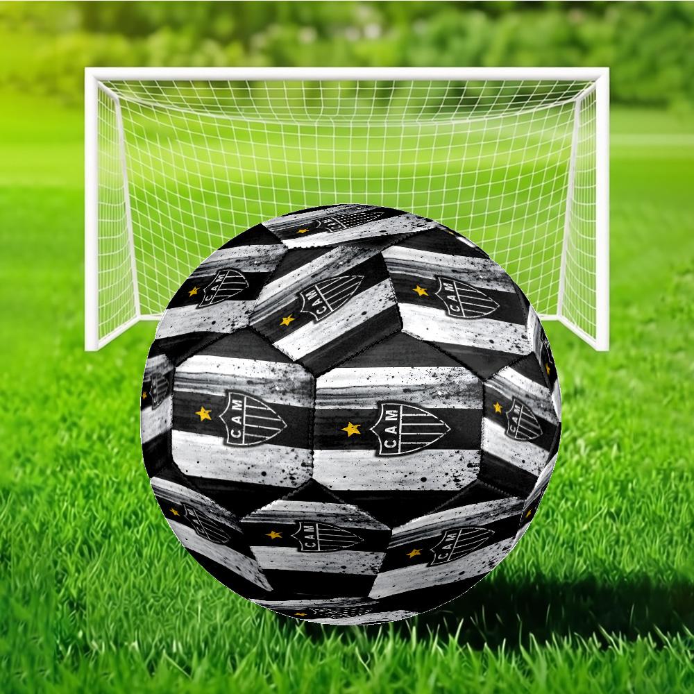 Black And White Stripes With Star Printed No. 5 Soccer Balls, High-Quality, Anti-Slip, Protective Football, A Unique Gift ,Birthdays,Christmas Gifts