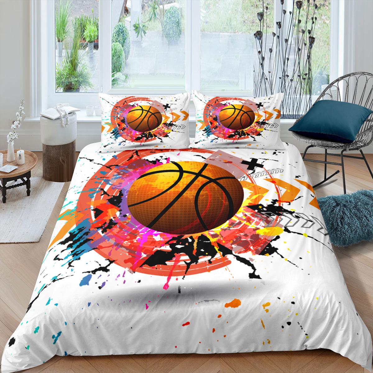 

Roupa De Cama 228x228 Boys Bedroom Bedding Basketball Pattern Duvet Cover Sets Teenagers Single, Double Bedset Bedclothes Thick (135x200cm)