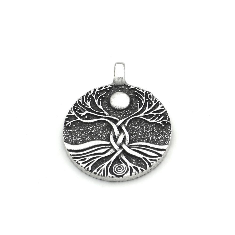 Vintage Nordic Viking Tree of Life Pendant for Men Stainless Steel Yggdrasils Necklace Amulet Jewelry Gift