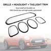 Black Grill + Headlight + Taillight Trim Fit Mini Cooper F55 F56 F57 2014-21