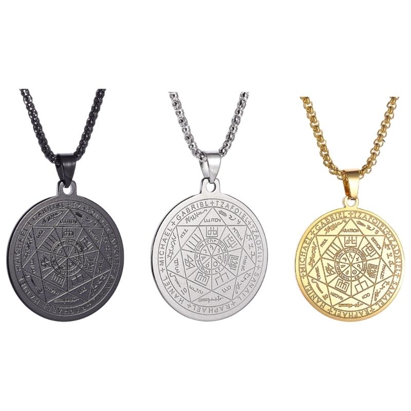 Elegant Divination Coin Necklace Stainless Steel Christian Faith Jewelry Adjustable Chain For Women Men Spiritual Gift