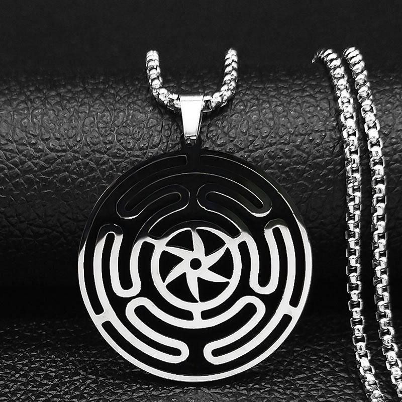 Hexe Hekate Rad Anhänger Halskette Edelstahl Wicca Magisches Symbol Hecate Schlange Schlüsselanhänger Damen Schmuck