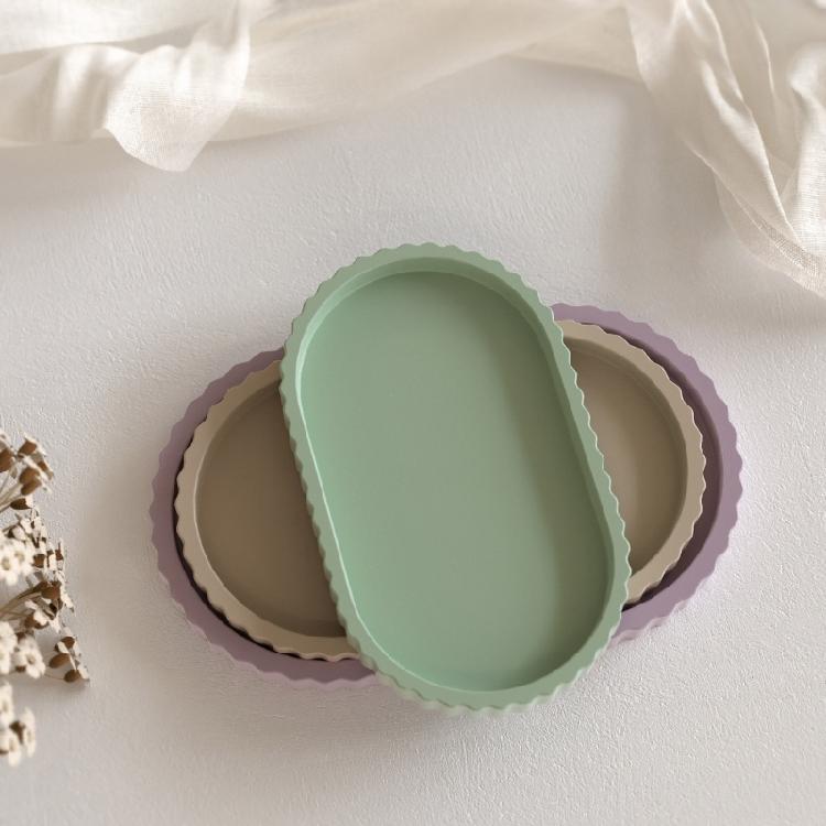 Oval Coasters and Jewelry Trays Mold Creative Striped Oval Resin Mold For Handmade Jewelry And Trinkets Storage Box