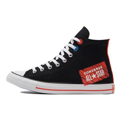 Chuck Taylor All Star Άνετα Ευέλικτα Ψηλά Κονβερς Παπούτσια Καμβά Unisex Αθλητικά Μαύρο Κόκκινο 171963C