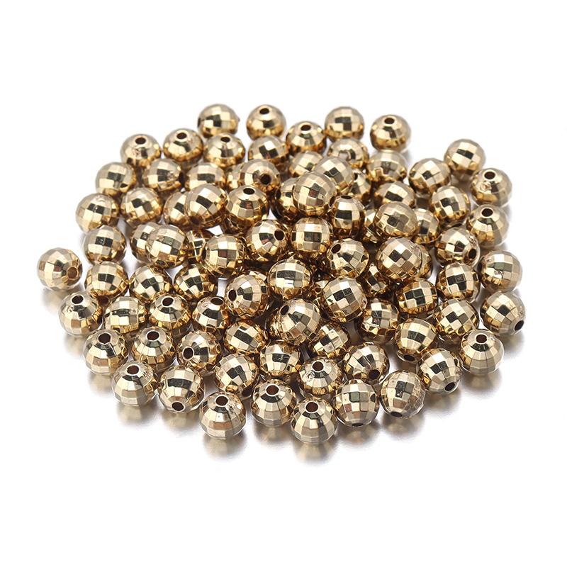 20-200pcs 4/6/8/10/12/14mm CCB Faceted Beads Round Loose Spacer Ball Beads For DIY Jewelry Making Bracelets Necklace Accessories
