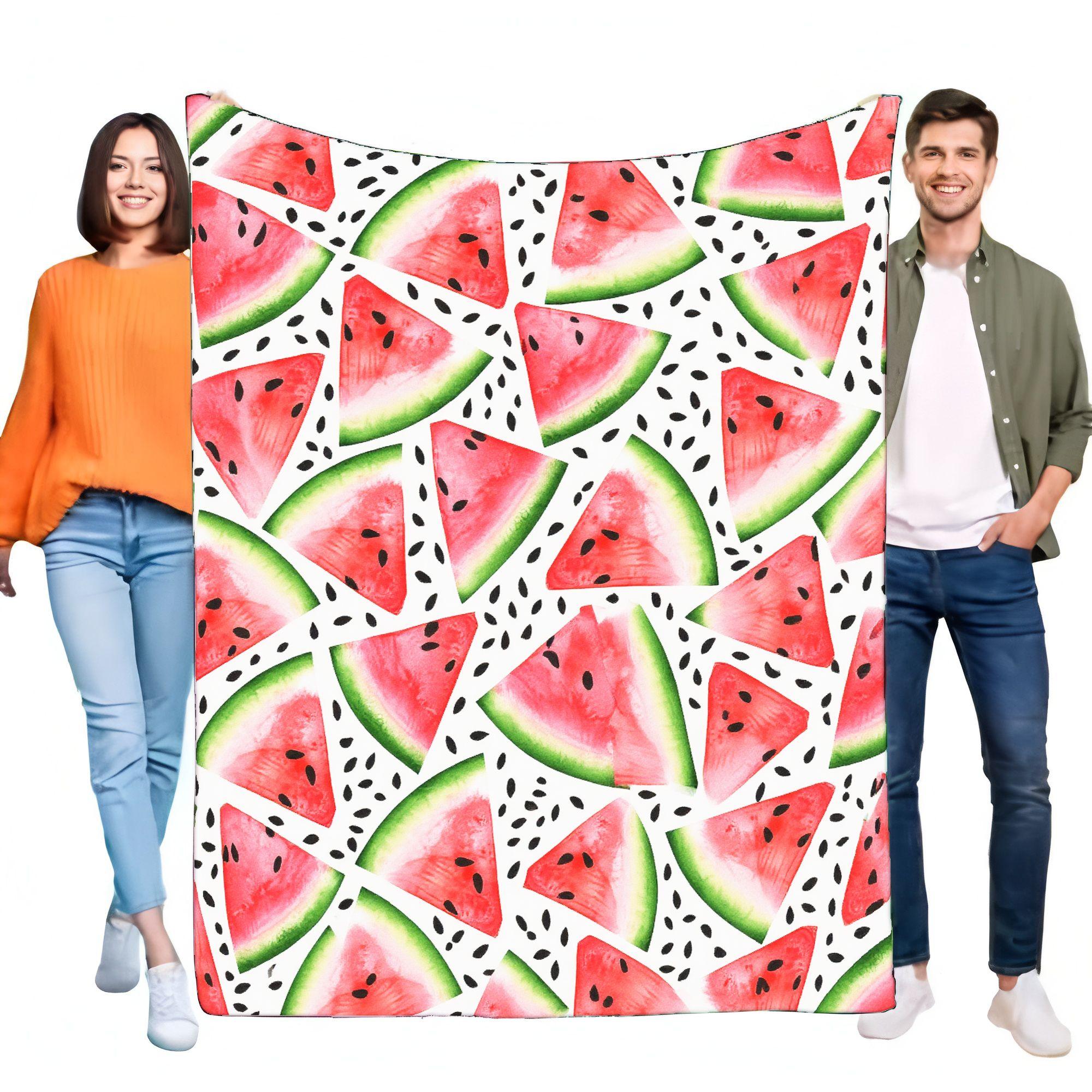 

Watermelon Pattern Blanket Soft Cozy Throw for Home Sofa Decor Picnic Lightweight Birthday Gift for Kids and Adults Perfect for 75x90cm
