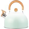 3L Stainless Steel Whistling Kettle With Wooden Handle Tea Coffee Boiling Modern Kitchen Stovetop Water Pot