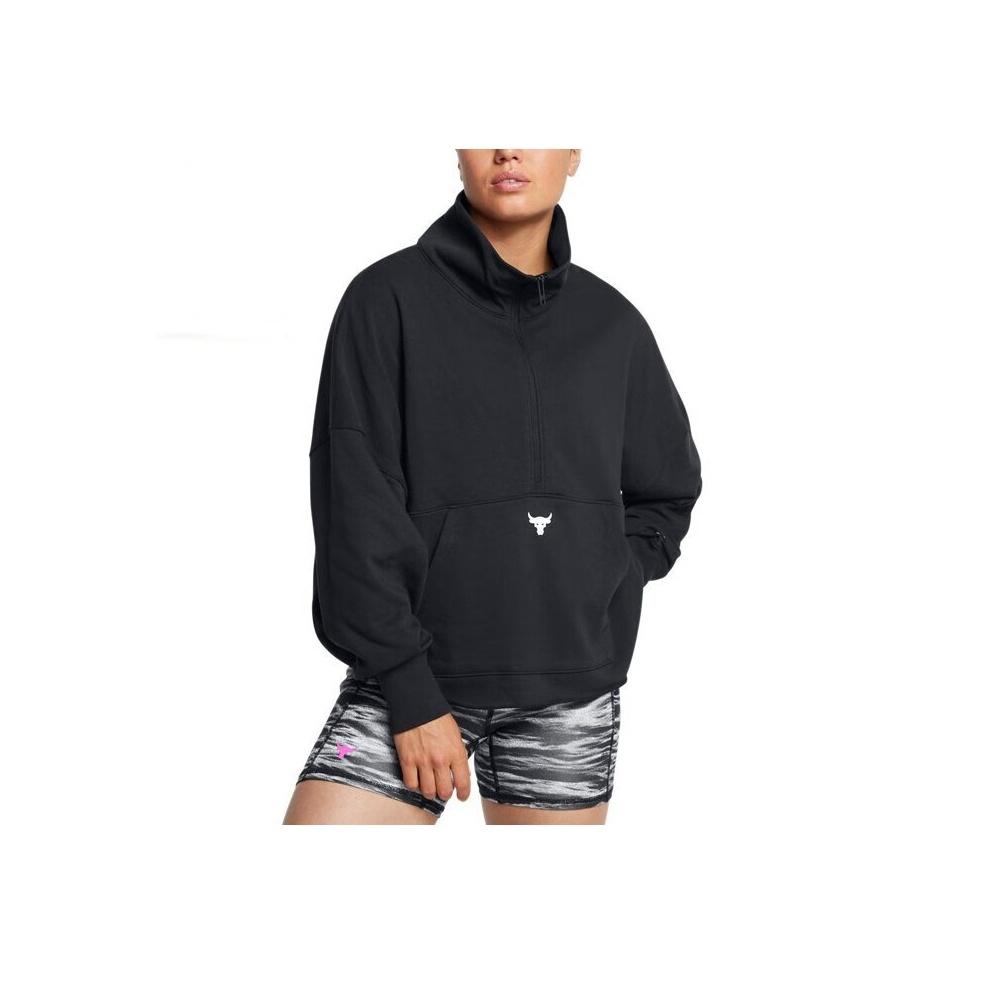 Under Armour Project Rock Soft Lightweight Warm Comfortable Stretch Hoodie Women Hoodies Black 1387760-001