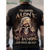 Demon Slayer Halloween Joint T-shirt 2025 Men's Summer New Kokushibo Anime Print American Trend Casual Loose Short Sleeved Top
