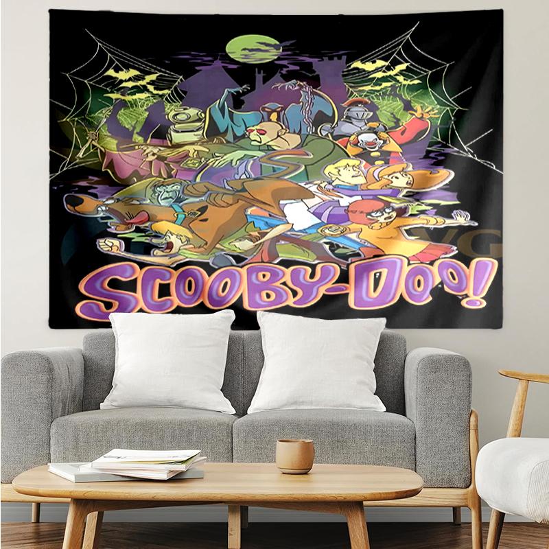 Scooby-Doo Print Tapestry, Backdrop, Easy Setup, Ideal for Bedroom, Office & Living Room, with Aesthetic Wall Hanging Decor.