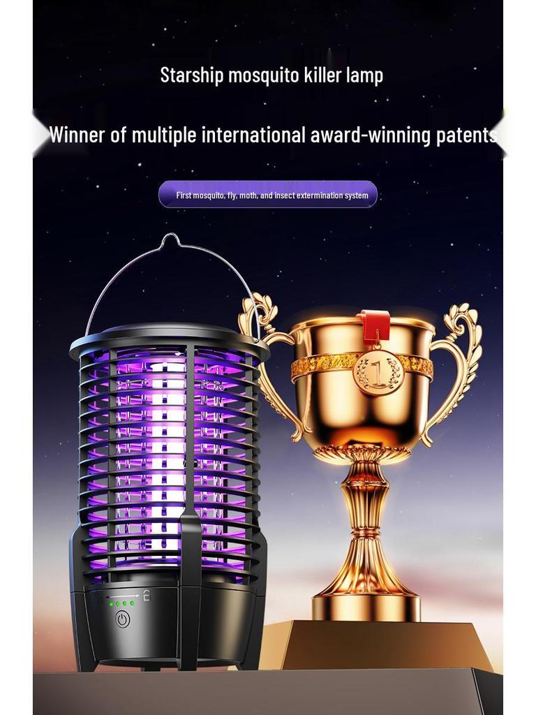 2024 Starship Electric Mosquito Killer Lamp: Outdoor Waterproof Fly Catcher & Repellent for Camping & Courtyard.