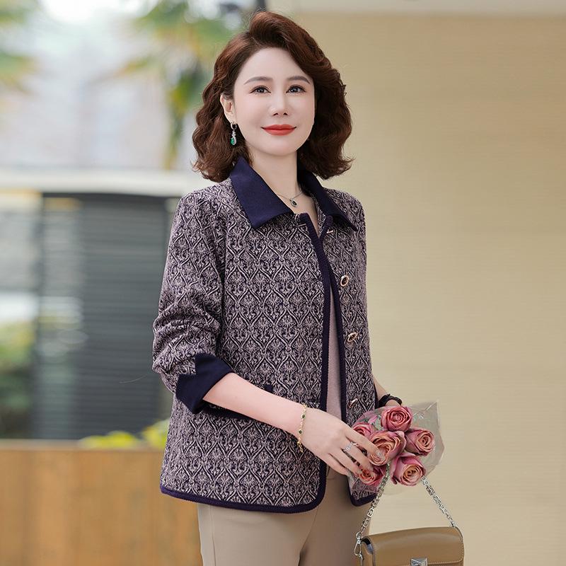 

Стильный кардиган на весну-осень 2025 года для женщин среднего и пожилого возраста 2XL (110-125 jin)