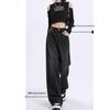 Damen Jeans Schwarz-Grau, Hoher Bund, Weiter Bein, Herbst 2025 Stil, Schlankmachende und Vielseitige Bodenlange Hose.