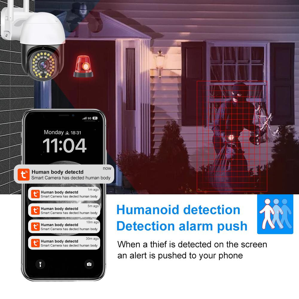 Intelligente 10X Zoom Wifi PTZ Kamera Außenbereich Hausüberwachung Videoüberwachung 5MP Drahtlose IP-Kameras KI Automatisches Personentracking