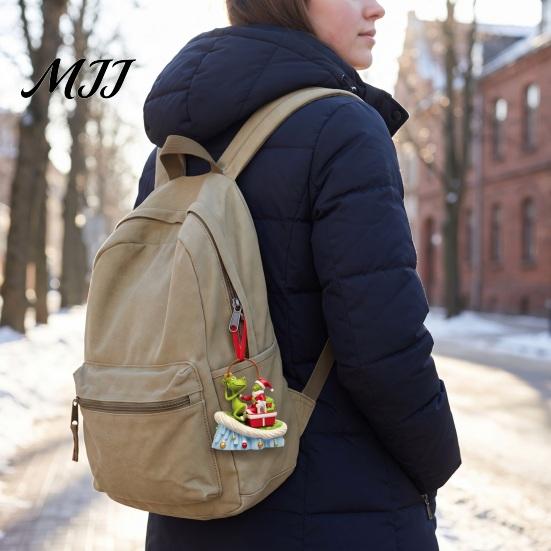 Colorful Elf Pendant for DIY Crafts Green Christmas Ornament, Flat Acrylic Tree Hanging Decorative Charms Holiday Gifts Car Mirror Backpack,