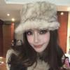 Angelbaby Yang Ying Early Ancient Spice Girl Plush Hat Women's Winter Fashion Faux Fur Flat Top Hat Tide