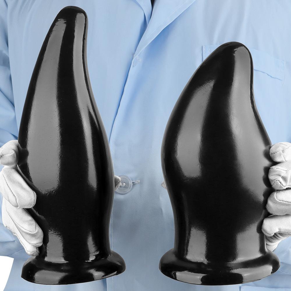 Super Large Black PVC Anal Plug 10cm Giant Dildo Fisting Sex Toy Masturbator Gay BDSM