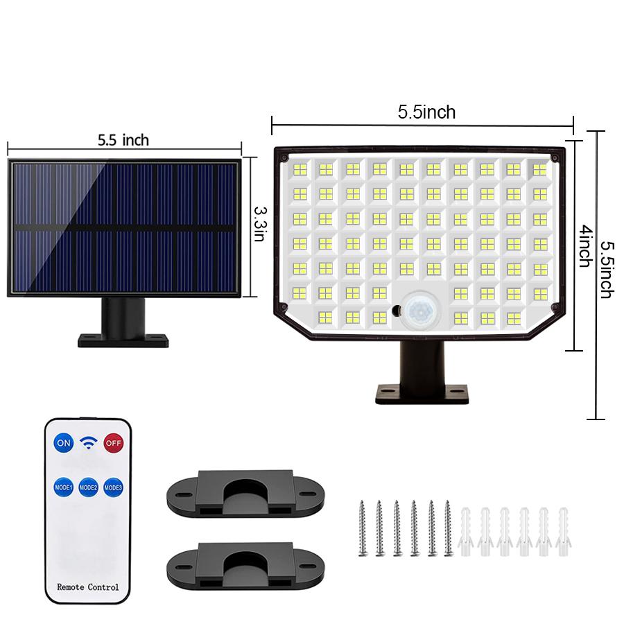 256 LED Solarleuchten Bewegungssensor Solarbetriebene Flutlichter Wasserdichte Solar-Sicherheitswandleuchte 3 Modi Außen Hinterhof Garten