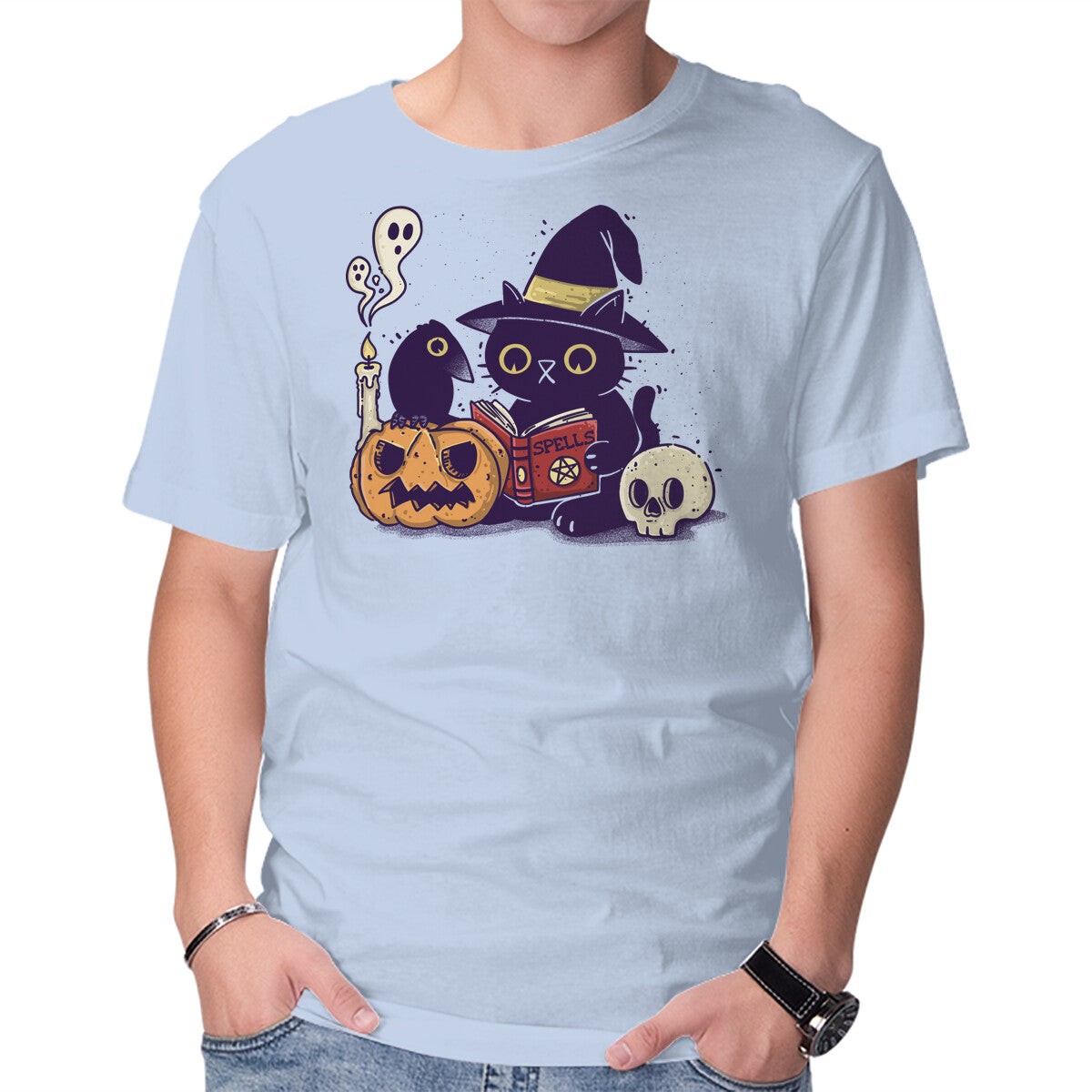 Unisex Crew Neck T-Shirt Secret Spells Graphic Short Sleeve Casual Tee M