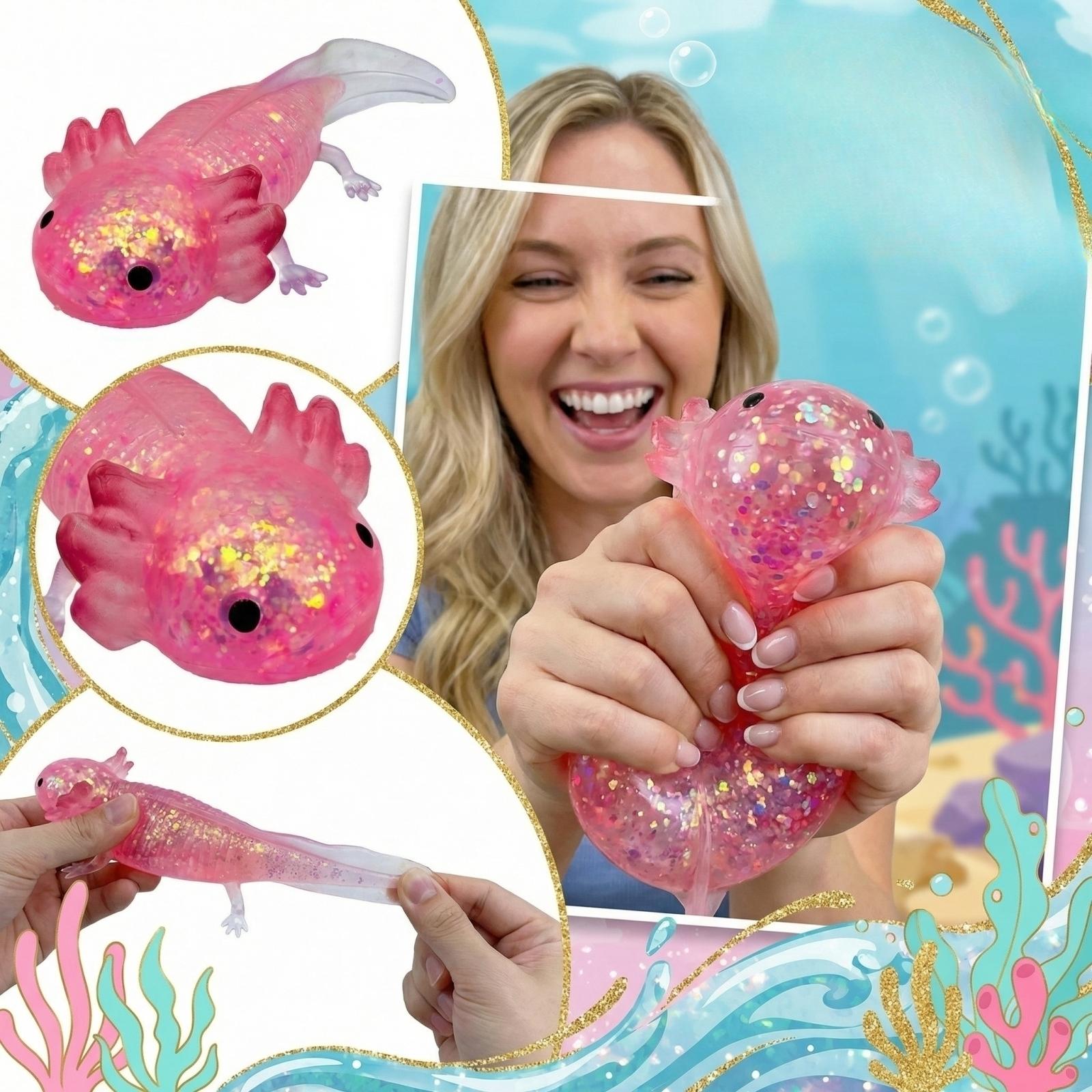 This Stress Ball Is Shaped Like A Cute Axolotl, Adding A Of Fun And Whimsy For An Sensory Experience. One Size розовый