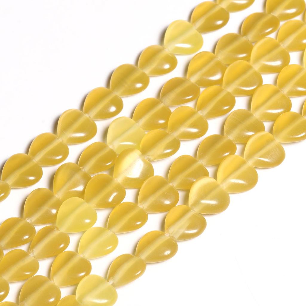 1 Stück Natursteinperlen 8 mm Katzenauge Mondstein Opal Herzformen Mix Farbe Lose Spacer Perlen für Schmuckherstellung DIY Armband Halskette