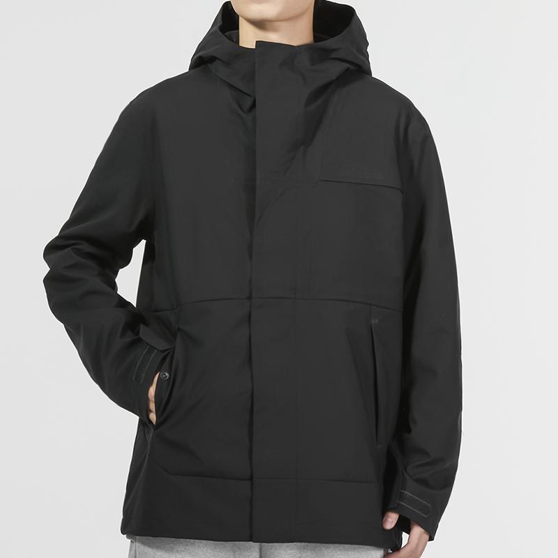 Timberland Af 3L Stretch Water Resistant Hooded Jacket Solid Logo Print Warm Outdoor Waterproof Casual Jacket Men Jacket Black A69GH-001
