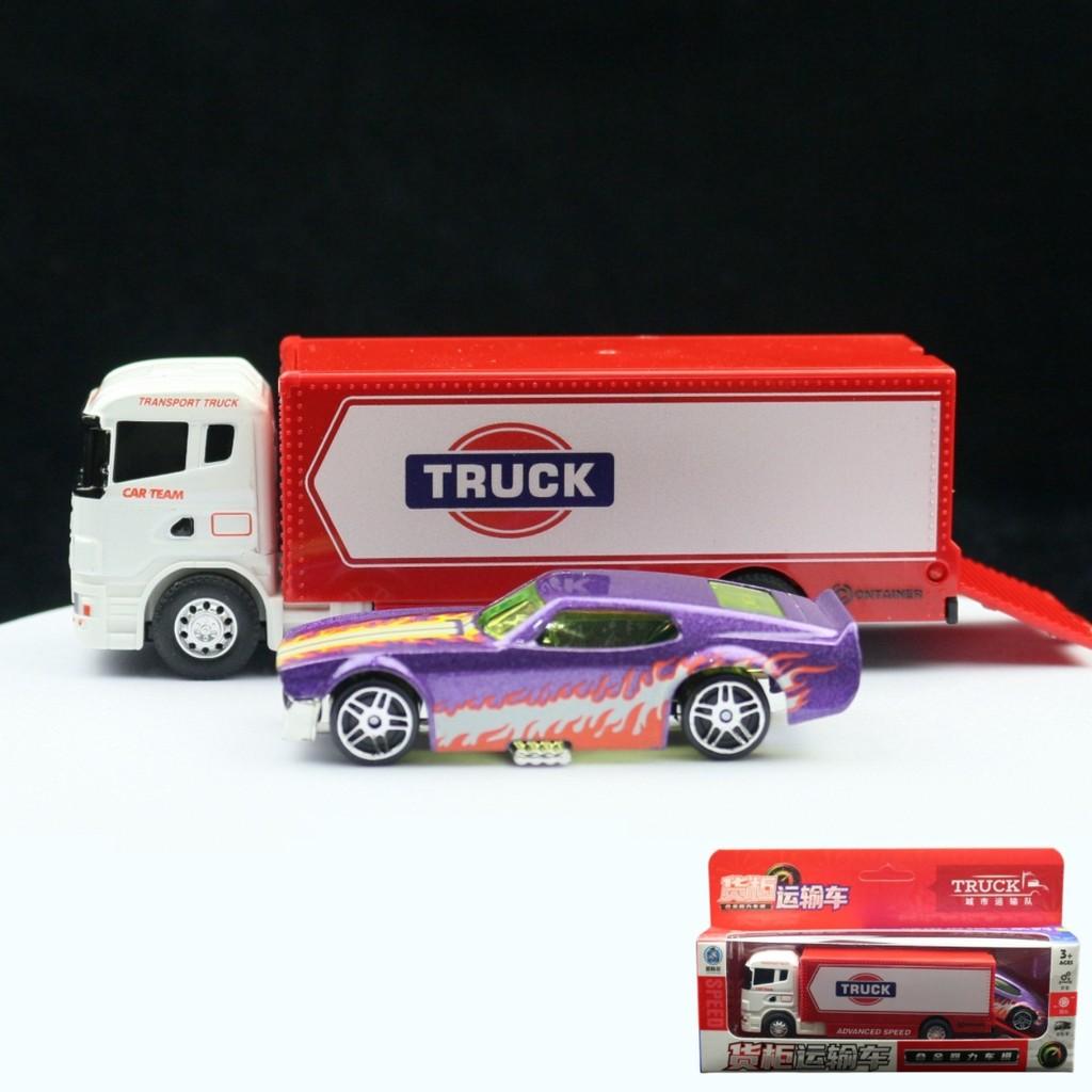 Alloy Simulation Trailer Double Decker Truck Tractor Model Toy Collection For