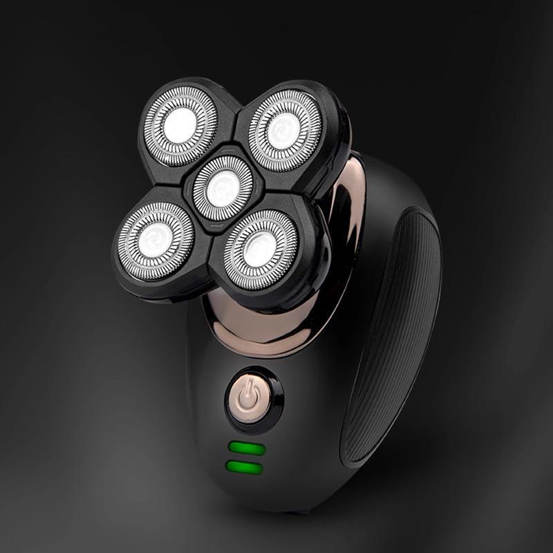 Multifunktionaler elektrischer Herren-Glatzerasierer mit fünf Klingen