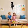 Wall Clock Silent Non-Ticking Cat Design Bedroom Wall Clock for Dormitory Hotel Restaurant Businesses Rental Living Room Kitchen