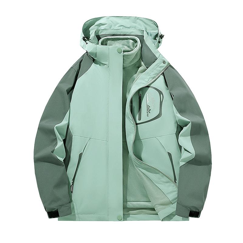 

Outdoor Sports Jacket for Women Three-in-one Removable Windbreaker Couples Fleece Jacket for Underwear Mountaineering Jacket M